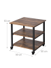 relaxdays Druckertisch in Braun/ Schwarz - (B)50 x (H)53 x (T)50 cm