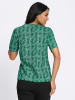Sieh an! Kurzarm-Shirt in grün-ecru-bedruckt