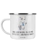 Mr. & Mrs. Panda Emaille Tasse Danke Nachbar mit Spruch in Weiß