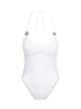 Moda Minx Badeanzug Amour Rouched in White