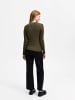 SELECTED FEMME Basic Strickpullover Langarm Stretch Sweater SLFLYDIA in Khaki