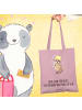 Mr. & Mrs. Panda umhängebeutel Waschbär mit Spruch in Rosa Pastell