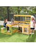 COSTWAY Matschküche mit Picknicktisch & Bank in Gelb