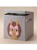 Lifeney Aufbewahrungsbox mit Deckel Hellgrau Pferd, 33 x 33 x 33 cm