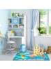 relaxdays Kinderteppich Weltkarte in Blau - (B)150 x (T)100 cm