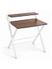 relaxdays Schreibtisch in Braun/ Weiß - (B)70 x (H)82 x (T)56 cm