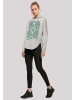 F4NT4STIC Oversized Hoodie Blumen Muster Grün in grau