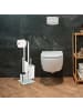 relaxdays WC Garnitur in Silber - (B)24 x (H)64,5 x (T)18 cm
