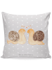 Mr. & Mrs. Panda Zierkissen Schnecken Liebe ohne Spruch in Grau Pastell