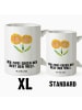Mr. & Mrs. Panda Becher Blume Sonnenblume mit Spruch in Weiß
