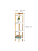 relaxdays Bambus-Eckregal  "4 Ablagen" in Natur/ Weiß- (B)23 x (H)105,5 x (T)23 cm