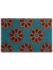Beliani Fußmatte KULIK in Blau/Braun - (W) 40 x (L) 60 cm