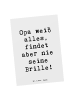 Mr. & Mrs. Panda Postkarte Spruch Opa Wissen mit Spruch in Weiß