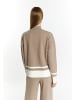 DreiMaster Damen Strickpullover in Schlamm Wollweiss