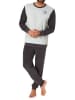 NORMANN langarm Frottee Pyjama Rundhalsschnitt & Bündchen - 82446 in dunkelgrau