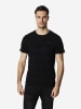 KOROSHI Basic fancy cotton crew t-shirt in Schwarz