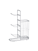 relaxdays Ballständer in Silber - (B)60 x (H)87 x (T)23,5 cm