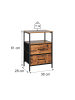 relaxdays Nachttisch in Braun/ Schwarz - (B)38 x (H)61 x (T)28 cm