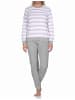 NORMANN Frottee Schlafanzug langarm Bündchen Streifen - 76932 in rosa