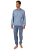 NORMANN Pyjama langarm Bündchen Streifen - 75286 in marine
