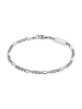KUZZOI Armband 925 Sterling Silber Figaro in Schwarz