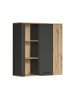 ebuy24 Vitrinenschrank Esteban Grau 90 x 34 cm