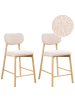 Beliani 2-tlg Barhocker MILLS in Braun/Beige