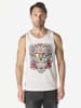 KOROSHI Herren baumwolle print tanktop in weiß