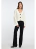 IZIA Damen Cropped Strickjacke in Wollweiss