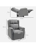 HOMCOM Fernsehsessel mit Liegefunktion-94L x 80B x 101H cm-Dunkelgrau