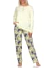 NORMANN langarm Schlafanzug Pyjama Hose floralem print - 80599 in gelb