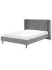 Beliani Doppelbett VILLETTE in Grau/Schwarz - (W) 186 x (H) 115 x (L) 220 cm