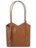 Cluty Shopper Rucksack Kombination echt Leder in cognac