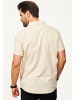 behype Kurzarmhemd - aus Leinen Sommerhemd im Regular-Fit in Beige