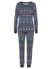 LASCANA Pyjama in dunkelblau gemustert
