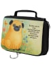 Mr. & Mrs. Panda Kulturtasche Mops Design mit Spruch in Weiß