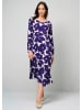 Alba Moda Florales Druckkleid mit Kellerfalte in weiß / dunkellila