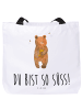 Mr. & Mrs. Panda Schultasche Bär Honig mit Spruch in Weiß
