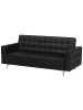 Beliani 3-Sitzer Sofa ABERDEEN in Schwarz/Silber - (W) 186 x (H) 83 x (L) 88 cm