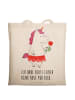 Mr. & Mrs. Panda Tote Bag Einhorn Dame mit Spruch in Creme