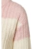 More & More cooler 3/4 Arm Rippstrickpullover, gestreift in rose/green/ecru