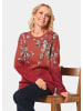 GOLDNER Kurzgröße:  Pullover Jacquardpullover mit stilvoller Optik in rot / gemustert