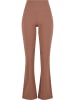 Urban Classics Urban Classics Ladies Flared Leggings Rib Ladies Flared Leggings Rib in light brown
