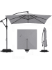 COSTWAY 250 cm Sonnenschirm Rechteckig mit Ständer in Grau