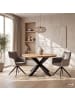 home24 home24 drehbarer Armlehnenstuhl 2er-Set im modernen Stil in Grau / Beige
