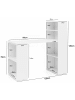 KADIMA DESIGN Schreibtisch mit Regal BRENTA: 120x120x53 cm, anpassbare Regalhöhen, Spanplatte in Weiß