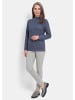 GOLDNER Feinstrickpullover mit Rollkante in rauchblau