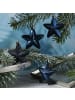 MARELIDA 6er Set Weihnachtsbaumschmuck Sterne bruchfest H: 7,5cm in blau