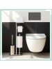 relaxdays WC-Garnitur in Silber/ Schwarz - (B)22 x (H)75 x (T)20 cm