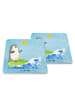 Mr. & Mrs. Panda Bierdeckel Pinguin Surfer ohne Spruch in Eisblau